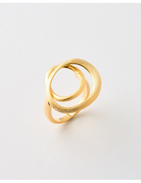 ANILLO DOBLE OVALO ENTRELAZADO MATE  Malizzia