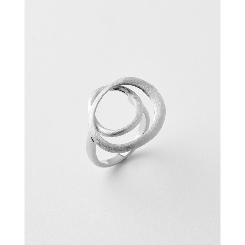 ANILLO DOBLE OVALO ENTRELAZADO MATE  Malizzia