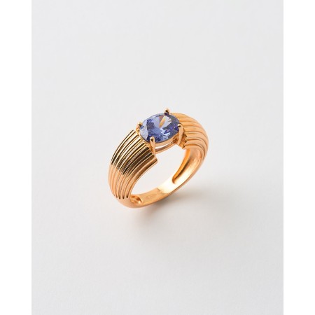 ANILLO SOLITARIO CIRCONITA OVAL 9*7MM ACANALADO  Malizzia 2