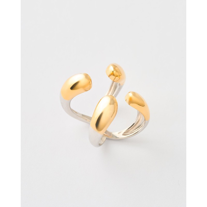 ANILLO 4 GARRAS BICOLOR  Malizzia