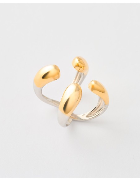 ANILLO 4 GARRAS BICOLOR  Malizzia