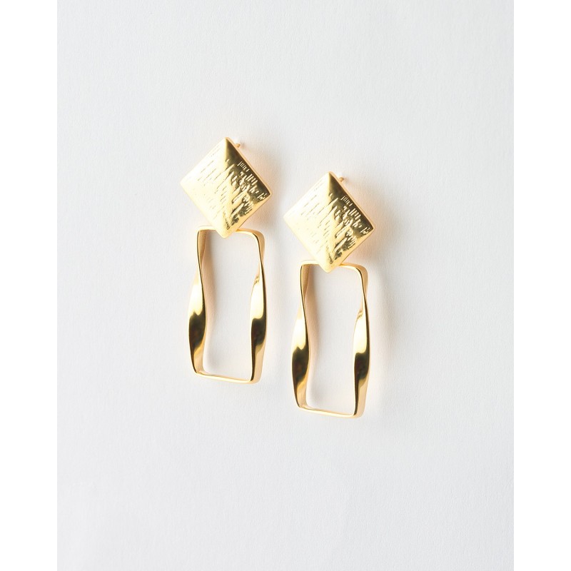 PENDIENTES DOBLE GEOMETRIA 40MM LARGO