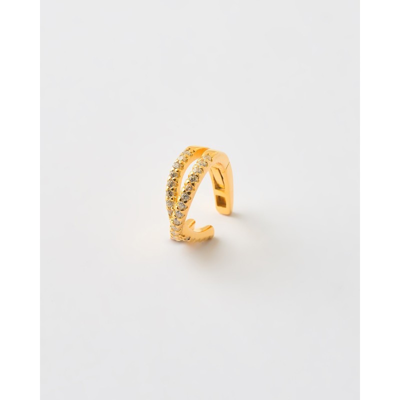 PENDIENTE UNIDAD EARCUFF DOBLE FILA...