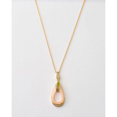 COLLAR LAGRIMA ESMALTE ROSA...