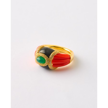 ANILLO ESMALTE NARANJA Y...